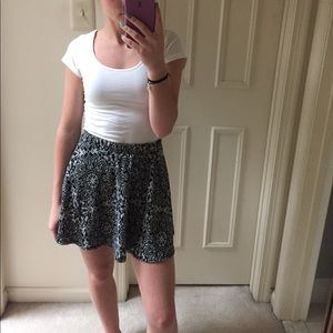 Printed mini skater skirt